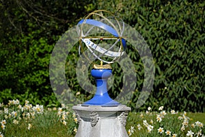 Garden with an Armillary Sphere ornament in the centre