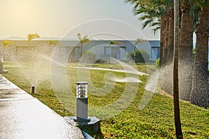 Garden automatic irrigation system. Smarter lawn sprinkler system