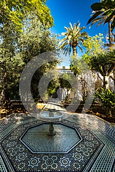 Garden of Bahia Palace in Marrakesh,Morocco.