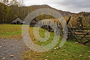 Garden, Barn, Oconaluftee Pioneer Homestead photo