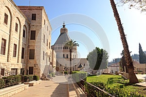 Garden of the Basilica Church of the Annunciation in Nazareth, Israel