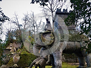 Garden of Bomarzo, Sacred Grove, Park of the Monsters, Hannibal`s elephant photo