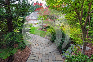 Garden Brick Path in Frontyard photo