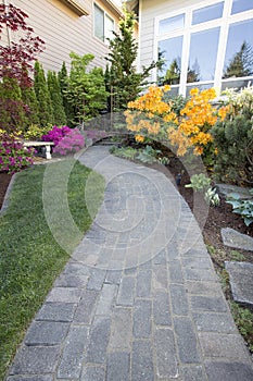 Garden Brick Paver Path