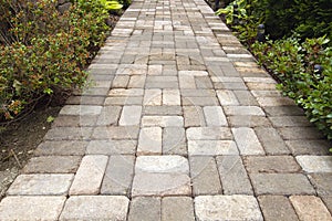 Garden Brick Paver Path Walkway photo