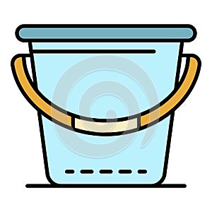 Garden bucket icon color outline vector