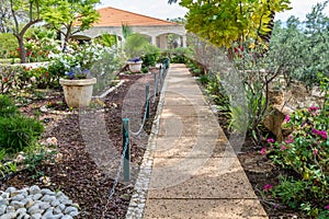 Garden of Catholic Church on the Mount of Beatitudes, Israel