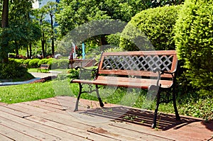 chair on wood deck wooden garden patio outdoor