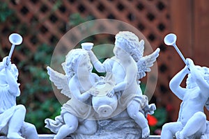 Garden Cherubs in an outdoor landscape photo