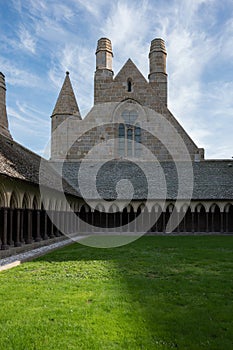 Garden of the cloister of the Abbey of Mont Saint Michelle