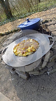 Garden cooked patato frittata