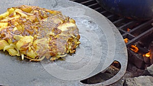 Garden cooked patato frittata