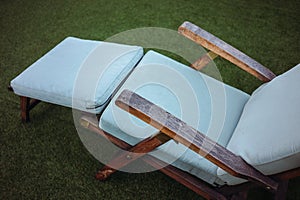 Garden deck chair on the terrace