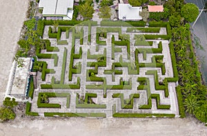 Garden Decoration is a maze with Green leaves wall fence with co