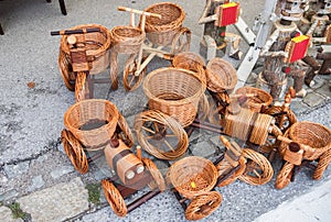 Garden decorative wicker baskets