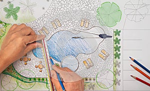 Garden design courses student is learning fundamentals garden design