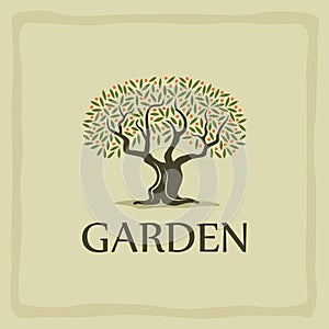 Garden design with tree