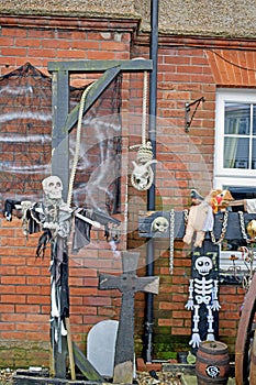 A garden in Dymchurch with some unusual ornaments