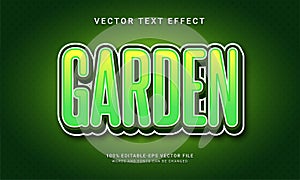 Garden editable text effect with green color theme
