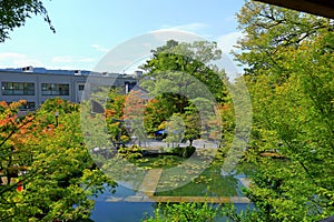 Garden at Eikan-d? Temple, a major Buddhist temple with ancient art and Zen garden