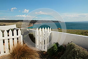 Garden facing the sea bay