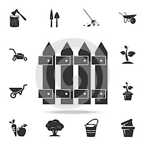 garden fence icon. Detailed set of garden tools and agriculture icons. Premium quality graphic design. One of the collection icons