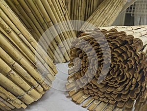 Garden fence rolls built with wattle