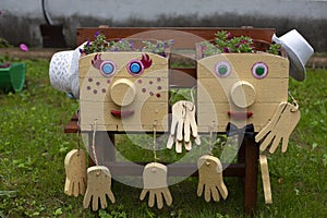 Garden figures. Characters for decorating the flower bed