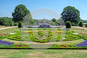 Garden and Flora Fountain at Witley Court, Worcestershire, England.