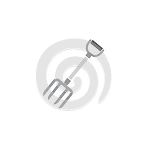 Garden fork flat icon on solid white background