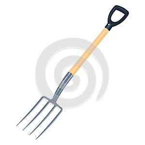 Garden Fork illustration, pitchfork isolated on white background