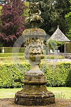 Garden fountain in Glamis Castle