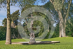 Garden with Fountain at Villa Ocampo in San Isidro Buenos Aires- photo