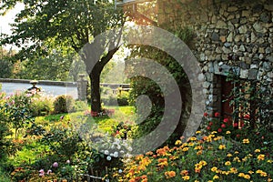 Garden in the french countryside photo