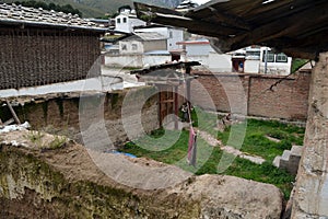 The garden in front of the house around Tibetan Temple Kirti/Ke