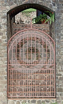 A garden gate at belmont house on bequia