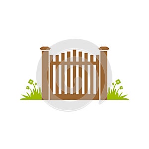 Garden Gate Fence Illustration Design