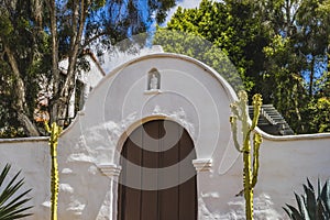 Garden Gate White Adobe Mission San Diego de Alcala California