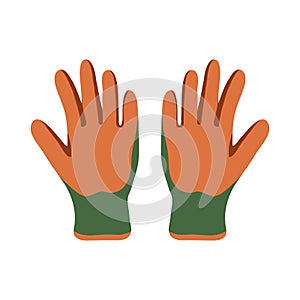 Garden Gloves. Gauntlet. Vector Graphics