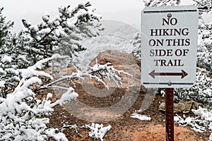 Garden of the gods colorado springs no hiking sign rocky mountains