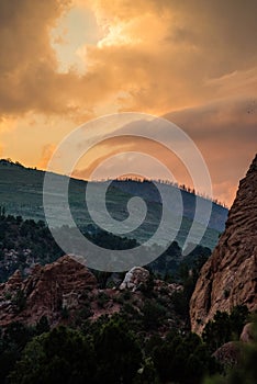 Garden of the gods colorado springs sunset