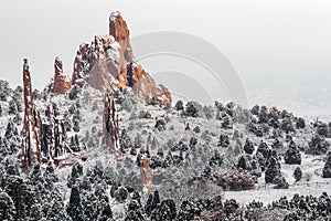 Garden of the gods - colorado springs winter snow