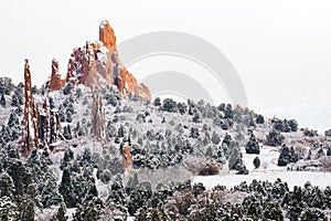 Garden of the gods - colorado springs winter snow