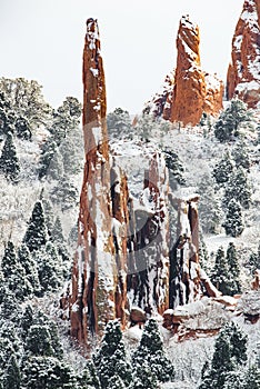 Garden of the gods - colorado springs winter snow