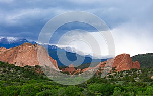 Garden of the Gods national park in spring, Colorado Springs, CO USA