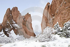 Garden of the Gods Park in Winter