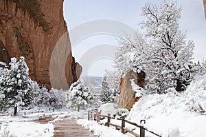 Garden of the Gods Park in Winter