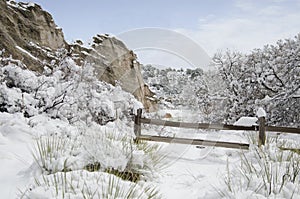 Garden of the Gods Park in Winter