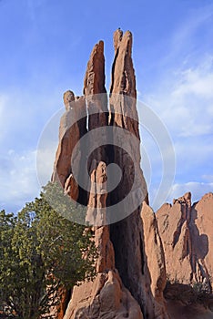 Garden of the Gods Three Graces Red Rock Formation in Colorado Springs, Colorado, USA photo
