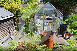 Garden greenhouse and shed photo